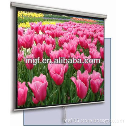 84"Wall Mount Manual Projector Screen/High Quality Ceiling Hanging Manual Screen/Factory Price Matte White Screen for Projector